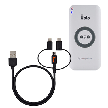 Uolo Combo Special - Wireless Charging Power Bank with 3-in-1 Cable 